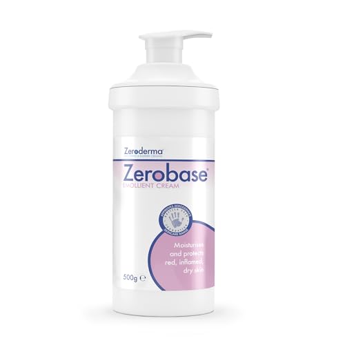 Zerobase Emollient Cream 2-in-1 Moisturiser & Soap Substitute, for Dry & Eczema-Prone Skin, Restores Skin Barrier, 21 percent w/w Paraffins, 500g