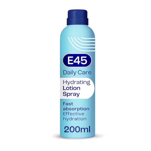 E45 Hydrating Lotion Spray 200ml Normal to Dry Skin - Fast Absorbing Moisturiser for Soft Skin and Lasting Hydration - Daily Lotion for Dry Sensitive Skin  Suitable for Eczema Prone Skin