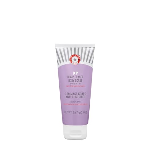 First Aid Beauty - KP Bump Eraser Body Scrub with 10% AHA, Keratosis Pilaris Skin Exfoliater with Glycolic and Lactic acids, Helps Reduce Chicken Skin Bumps, Safe for Sensitive Skin, 56.7g