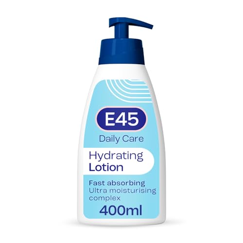 E45 Daily Lotion 400 ml for all Skin Types  Hydrating Non-Greasy Lightweight Moisturiser - Perfume-Free Long Lasting Body Face Hand Cream - Dermatologically Tested