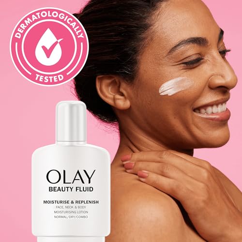 Olay Beauty Fluid Moisturise & Replenish Face, Neck And Body Lotion, For Silky Soft And Smooth Skin,200ml