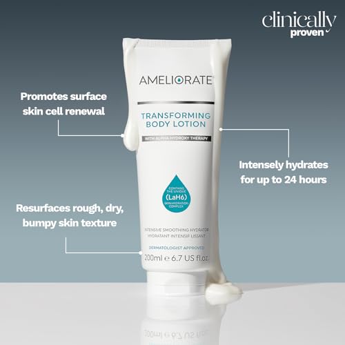Ameliorate Transforming Body Lotion 200ml | LaB6, Lactic Acid, AHAs | Dermatologically tested, Menopause Friendly