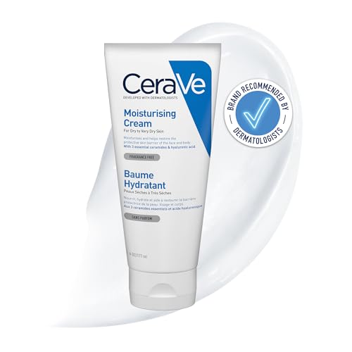 CeraVe Moisturising Cream Tube with Hyaluronic Acid and 3 Essential Ceramides for Dry to Very Dry Skin 177ml