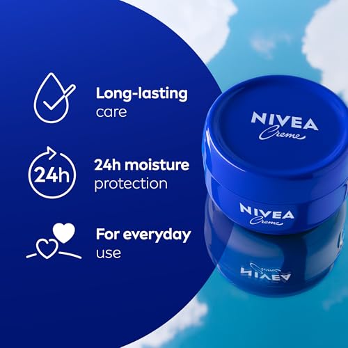 NIVEA Creme Jar (50ml), Moisturising Cream Provides Intensive Protective Care for Soft and Supple Skin, Ideal for Daily Use as a Face, Hand, or Body Cream