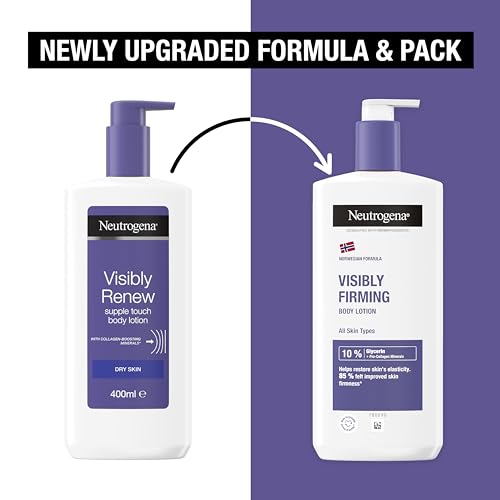 Neutrogena Norwegian Formula Visibly Renew Firming Body Lotion (1 x 400ml), Nourishing Body Cream Designed to Help Restore Skin's Elasticity, Moisturiser made with Glycerin for Skin Hydration