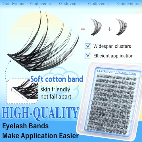 Wispy Cluster Lashes Individual Cluster Natural Individual Eyelashes DIY Eyelash Clusters D Curl Russian Eyelashes Cluster Invisible Band Lash Extensions Light Eyelash Individuals