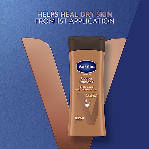 Vaseline Intensive Care Cocoa Radiant Body Lotion with ultra-hydrating lipids and pure cocoa butter for dry skin 200 ml