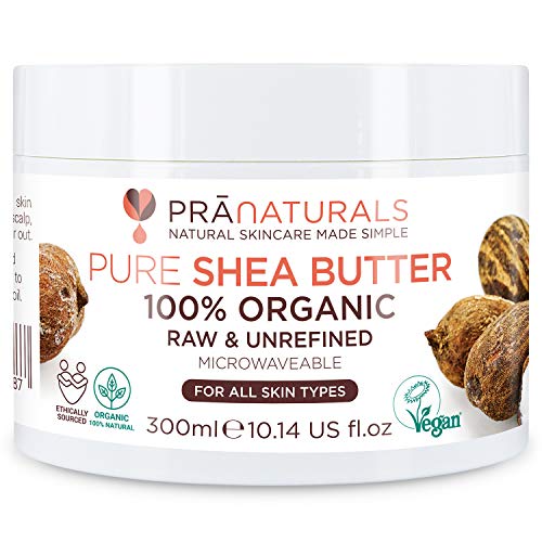 100% Organic Shea Butter 300ml, Pure Raw Unrefined A Grade African Ivory All-Natural, Smooth Shea Nut Lip Balm Body Butter Moisturiser Cream Lotion for All Skin Face Hair Type