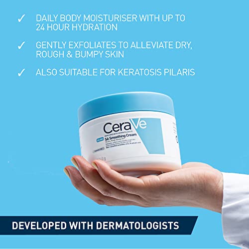 CeraVe SA Smoothing Cream Moisturiser with Salicylic Acid and 3 Essential Ceramides for Dry, Rough & Bumpy Skin 340g