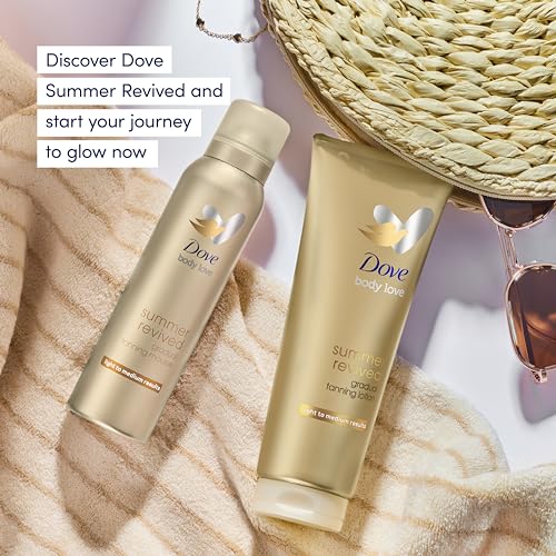 Dove Light to Medium Self Tan Lotion 1 Gradual Tan Lotion For Sun-Kissed Skin Tanning Lotion For All Skin Types 200 ml