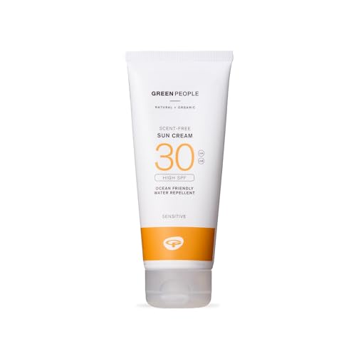 Green People - Scent Free Sun Cream SPF30 - Travel Size Sunscreen - For Sensitive Skin & Prickly Heat - Reef Safe & Cruelty Free, 100ml