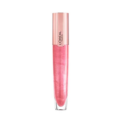 L'Oréal Paris Lip Gloss, Plumping and Hydrating, with Hyaluronic Acid and Collagen Complex, Glow Paradise Balm-In-Gloss, 406 I Amplify