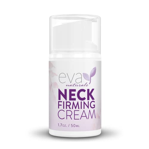 Neck Firming Cream by Eva Naturals (50 ml) Airless Pump - Firming Lotion for Sagging Neck, Face, and Décolleté - Fights Wrinkles and Promotes Elasticity and Youthful Skin - With Vitamin C
