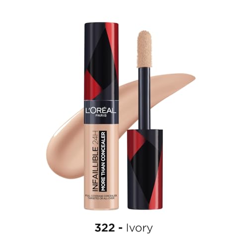 L'Oréal Paris Infallible 24H More Than Concealer, Full-coverage, Longwear and Matte Finish, 322 Ivory