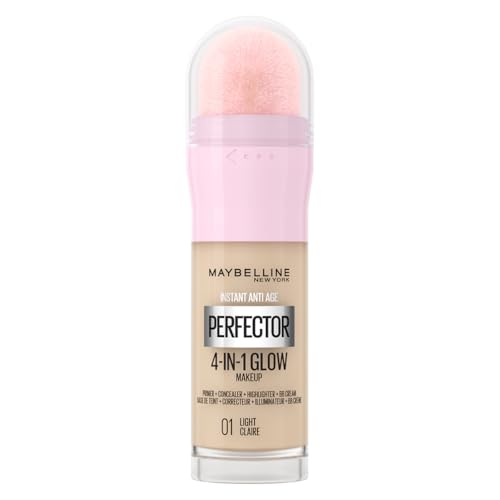 Maybelline New York Instant Anti Age Rewind Perfector, 4-In-1 Glow Primer, Concealer, Highlighter, Self-Adjusting Shades, Evens Skin Tone with a Glow Finish, Shade:01 Light
