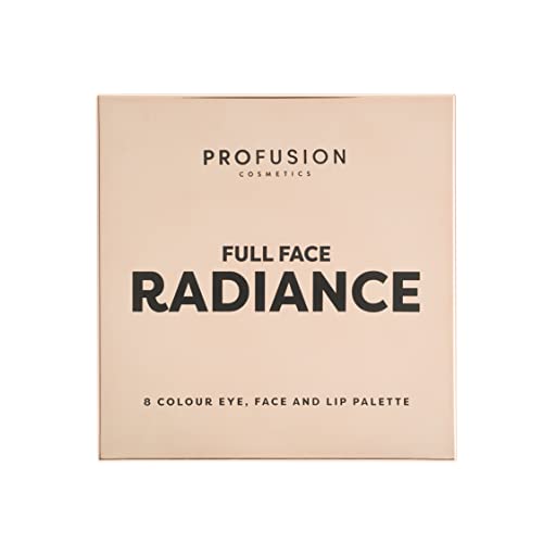 Profusion Cosmetics Full Face Palette Radiance, 8 Shade Eye, Face and Lip Palette for Natural and Bold Makeup Looks, Ultimate Makeup Essential for Medium to Deep Complexions, Radiance