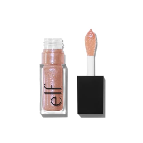 e.l.f. Glow Reviver Lip Oil Glimmer, Nourishing Tinted Lip Oil For A High-Shine Finish, Infused With Jojoba Oil, Vegan & Cruelty-Free, Candy Coded
