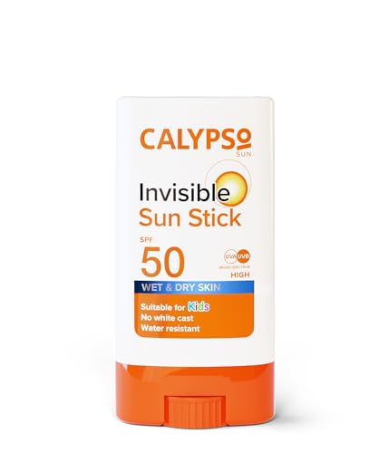 Calypso Invisible Sun Stick, SPF50 Sun Protection for Wet and Dry Skin, 15g