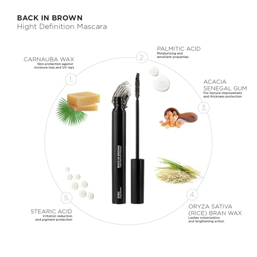 Lord & Berry Back in Brown Liquid Lightweight Lash Mascara Black for Volume and Length, Long Lasting Moisture, Great For Short Lashes Eye Makeup, Cruelty Free, Deep Brown