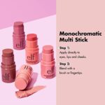 e.l.f. Monochromatic Multi Stick, Creamy, Lightweight, Versatile, Luxurious, Adds Shimmer, Easy To Use On The Go, Blends Effortlessly, Dazzling Peony 4.4g, 81346