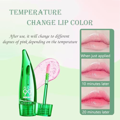 Syloripha Aloe Vera Lip Oil - PH Temperature Color Changing Gloss, Long Lasting Moisturizing Lip Care Balm, Light Texture No Greasy Lip Care Product For Women