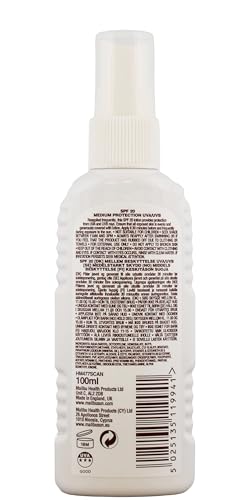 Malibu Sun SPF 20 Lotion Spray, Medium Protection Sun Cream, Water Resistant, Vitamin Enriched, with Shea Butter Extract, 100ml