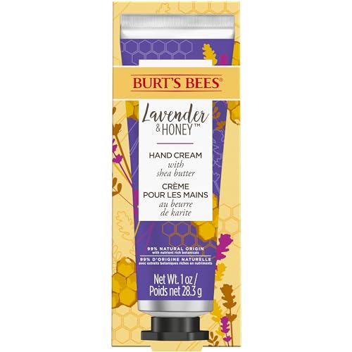 Burt’s Bees Hand Cream for Very Dry Hands, Lavender & Honey, Hand Moisturiser With Shea Butter, 28.3g, Packaging May Vary