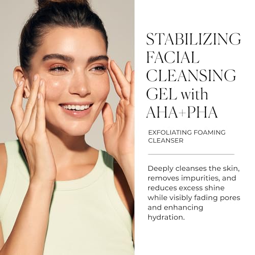 Natura Bissé Stabilizing Facial Cleansing Gel with AHA + PHA, Exfoliating foaming cleanser, Cleanses, Exfoliates & Balances, For Normal, oily & acne-prone Skin, 7 Oz