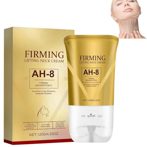 AH-8 Firming Neck Cream, Tighten and Lift Neck Cream with Double Roller Massage, Reduce Wrinkles Fine Lines And Double Chin, Firm and Lift Sagging Skin(120g)