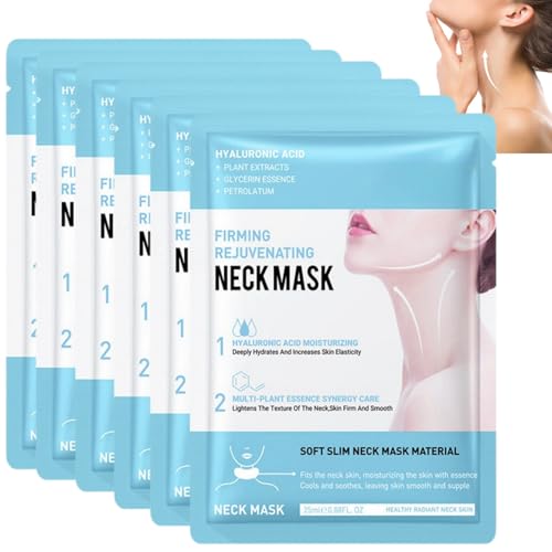 6pcs Firming Rejuvenating Neck Mask,Hyaluronic Acid Neck Mask Patches,Anti Ageing Ne/ck Wrinkle Pads,Anti-Wrinkle Ne/ck Masks For Skincare,Nec/k Wrinkle Patches,Moisturizing Mas/k,Nec/k Line Removal