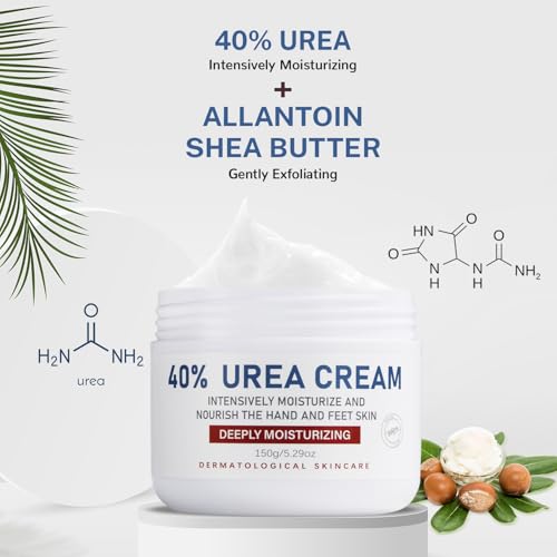 Urea Cream 40 Percent, Urea Foot & Hand Cream for Cracked Heels and Dry Skin, Urea Lotion for Deep Moisturizing, Callus Remover Nourishes Soften, Foot Moisturiser for Women&Men,Maximum Strength