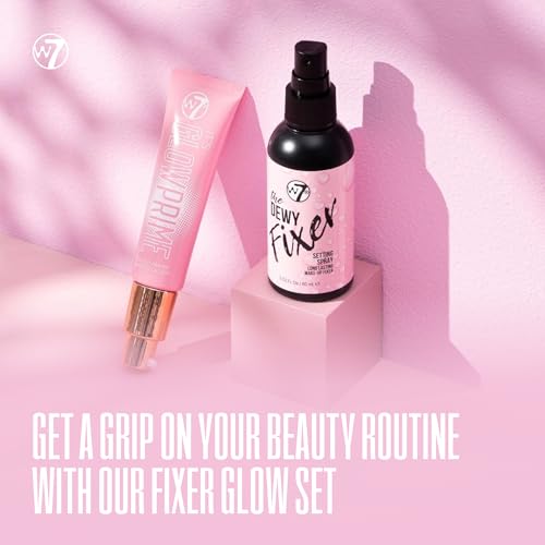 W7 The Fixer Glow Set - Makeup Primer & Setting Spray Duo for Radiant, Dewy Finish - Golden Sheer Coverage, Lightweight & Non-Sticky