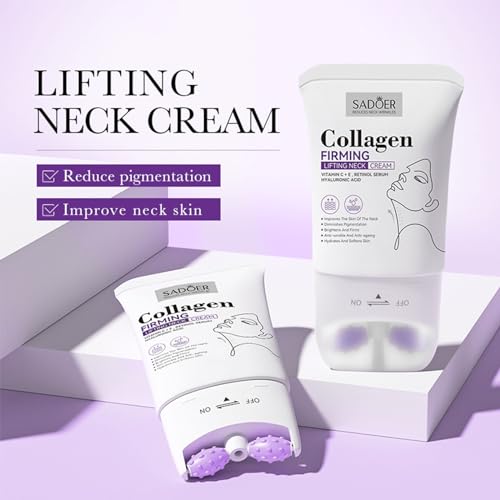 Neck Creams for Firming Roller,Neck Creams for Tightening Best for Older Women,Relieve Edema In The Neck,Reduce Wrinkles Fine Lines and Double Chin,Firm and Lift Sagging Skin