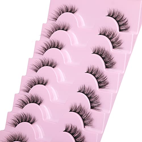 Half Lashes Natural Looking Cat Eye Lashes Accent Eyelashes Multi-layers Wispy Fluffy 3D Curly False Lashes Pack by Mavphnee