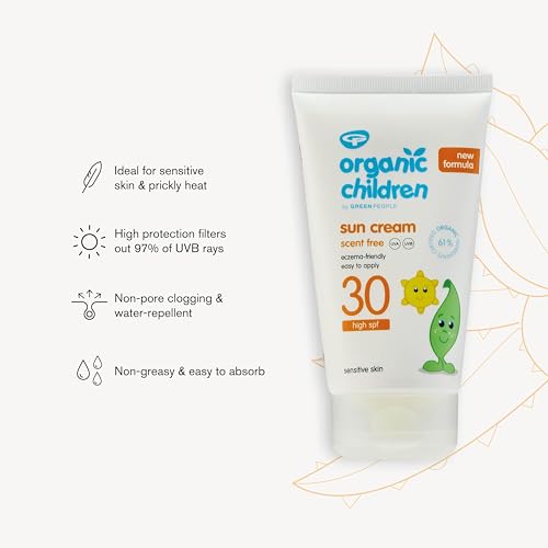 Green People - Organic Children Sun Cream SPF30 - Scent Free, Natural Sunscreen - Organic, Vegan, Reef Safe & Cruelty Free, 150ml