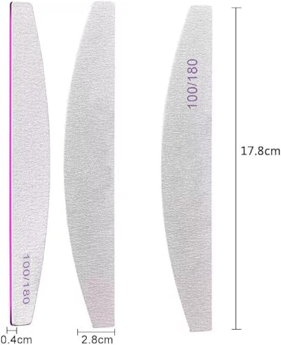 12PCS Professional Nail Files Double Sided Emery Board 100/180 Grit Washable Nail Files, Fingernail Buffering Files Manicure Tools Nail Styling Tools Pet Grooming Tools