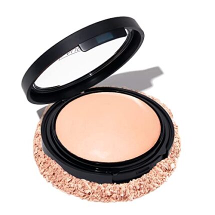 LAURA GELLER NEW YORK Baked Double Take Powder Foundation (Porcelain) Long-Wearing, Full Coverage With Breathable Classic Matte Finish, Never Cakey With Anti-Aging Ingredients