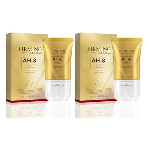 AH-8 Firming Neck Cream, Tightening Lifting Sagging Skin, with Double Roller Massage, Reduce Wrinkles Fine Lines and Double Chin, Moisturizing (2PCS)