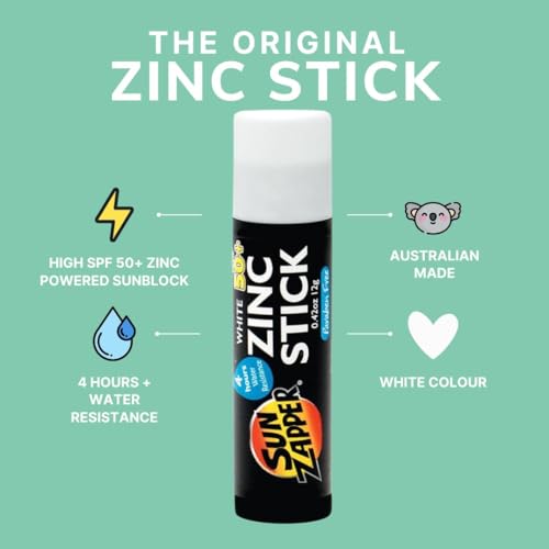 Sun Zapper White Colour Original Zinc Stick SPF 50 + Zinc Oxide Mineral Sunblock Stick for Face