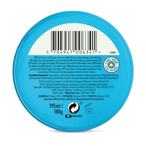 O'Keeffe's Healthy Feet Value Size Jar, 180g – Foot Cream for Extremely Dry, Cracked Feet | Instantly Boosts Moisture Levels, Creates a Protective Layer & Prevents Moisture Loss