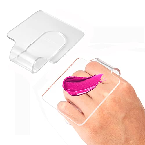 Aaphnue 2Pcs Professional Clear Acrylic Makeup Mixing Tray Palette for Mixing Foundation Cosmetics Nail Art Manicure Palette