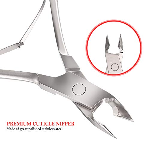 Professional Cuticle Nippers Scissors Cutters, Removers Stainless Steel Best Nail Care Tool for Manicure and Pedicure (Silver)