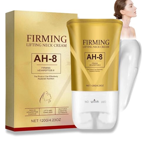 Ah-8 Firming Neck Cream, with Double Roller Massage Neck Tighteningcream, Neck Firming Creams Contain Hexapeptide,Neckcream for Lifting and Moisturizing and Nourishing (1Pcs)