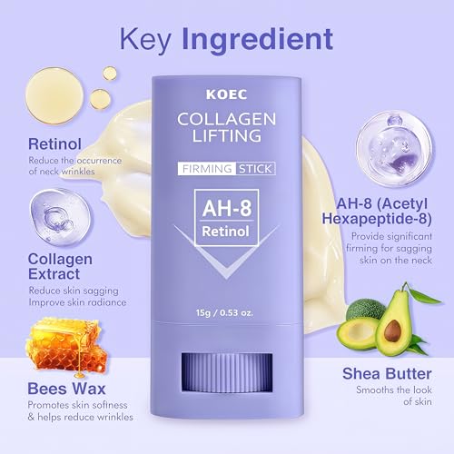 ANGEL SILK Retinol Neck Firming Cream - Best for Tightening Sagging Skin, Collagen Neck Cream for Sagging and Tighten, AH-8 Tighten and Lift Neck Care Stick (2pcs)