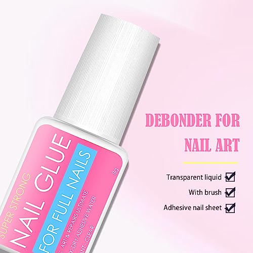 1 * 8g False Nail Glue Extra Strong, Nail Glue for Nail Repair, False Nail Adhesive for Applying Artificial Nail Tips Manicure, Super Strong False Nail Glue For Acrylic Tips, Gold