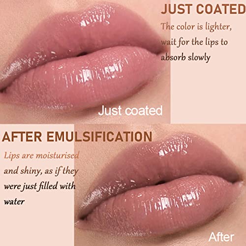 Tinted Lip Balm,Lipstick Lipgloss Waterproof Long Lasting Lipstick for Lip Plumper Gloss And Makeup,Liquid Blush Lip Tint Gift (Oat-Semi-Sheer, One Size)