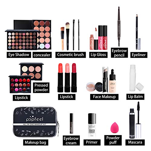 Makeup Gift Set Complete Starter Makeup Kit All-in-One Make Up Kit Lip Gloss Concealer Eyeshadow Palette Highly Pigmented Cosmetic Set for Teenage Girls & Adults #4