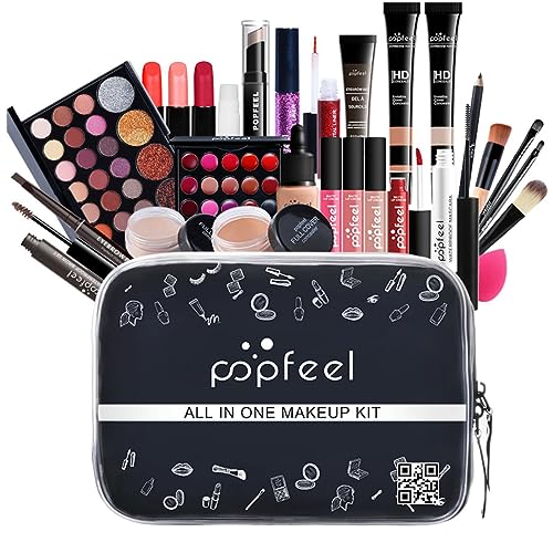FantasyDay All-in-one Makeup Set Gift Surprise | Full Makeup Kit for Women Cosmetic Essential Starter Bundle Include Eyeshadow Palette Lipstick Blush Foundation Concealer Face Powder Lipgloss Brush