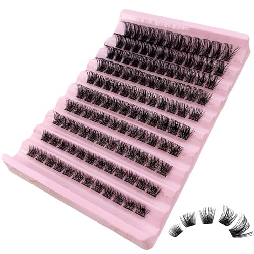 GGOKOK Wispy DIY Lash Extension 8-16mm Eyelash Clusters 120 pcs Natural Cluster Lashes Individual Lashes at Home D Curl Fluffy Eyelash Extensions(D04)