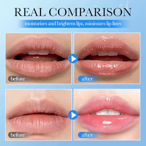 2PCS Lip Plumper,Lip Oil Plumper Set,Hydrating Lip Gloss Set,Moisturizing Plumping Lip,Day & Night Lip Enhancer for Fuller Lips,Lip Plumper Extreme,Plumping Lip Gloss,Reduce Lip Lines,(30%+60%, 5ml)